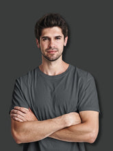 Men's Steel Grey Plain T-Shirt